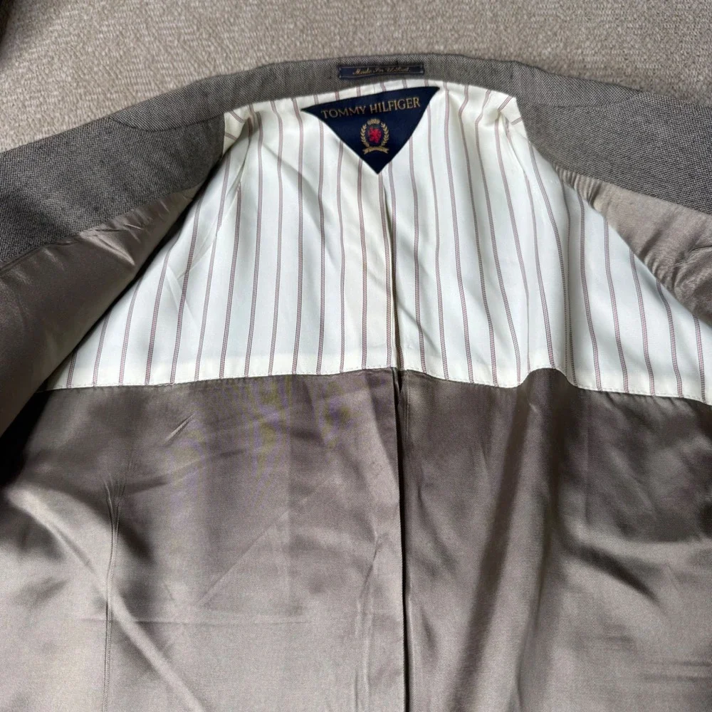 Tommy Hilfiger Blazer Sport‎ Coat Herringbone Classic Fit Made in USA 44L